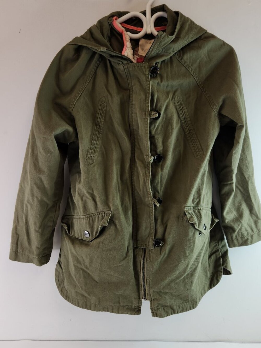 Zara Girls Utility Jacket Size 13/14 w/ Removable Shearling Liner
